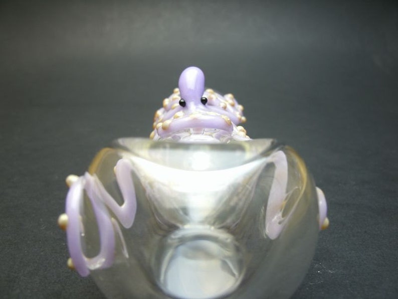 Crystal Clear with a Purple Octopus Glass Pipe image 3