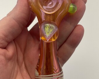 Gold fumed dichroic Heart Pipe Valentines Day