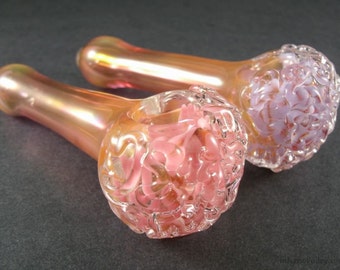 Brain on a Color Changing Glass Pipe your choice Pink or Purple