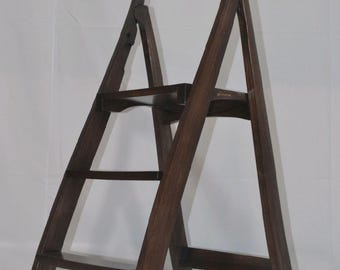 Walnut Folding Step Ladder Chair