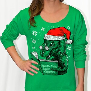 Womens dinosaur top christmas jumper