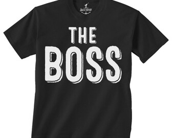 The Boss -- Camiseta para niños -- niños pequeños jóvenes ideas para fiestas de cumpleaños tema de empleo Tamaño 2t, 3t, 4t, youth xs, yth sm, yth med, yth lg