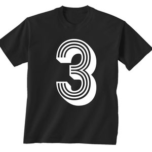 3rd BIRTHDAY KIDS T shirt soccer number 3 Size 2t, 3t, 4t, youth xs, yth sm, yth med, yth lg 7 COLORS image 3