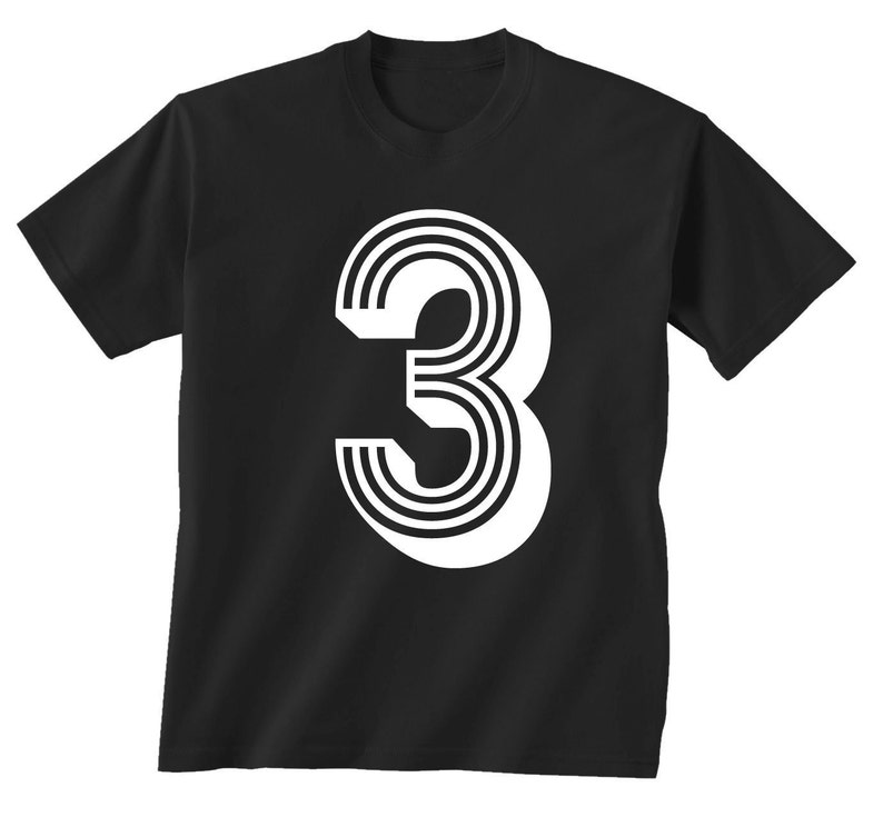 3rd BIRTHDAY KIDS T shirt soccer number 3 Size 2t, 3t, 4t, youth xs, yth sm, yth med, yth lg 7 COLORS image 3