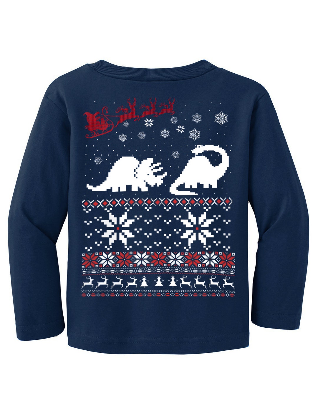 Ugly Christmas Sweater Dinosaur T Shirt and Santa Claus Etsy