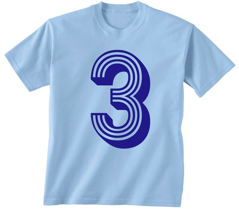 3rd BIRTHDAY KIDS T shirt soccer number 3 Size 2t, 3t, 4t, youth xs, yth sm, yth med, yth lg 7 COLORS image 1