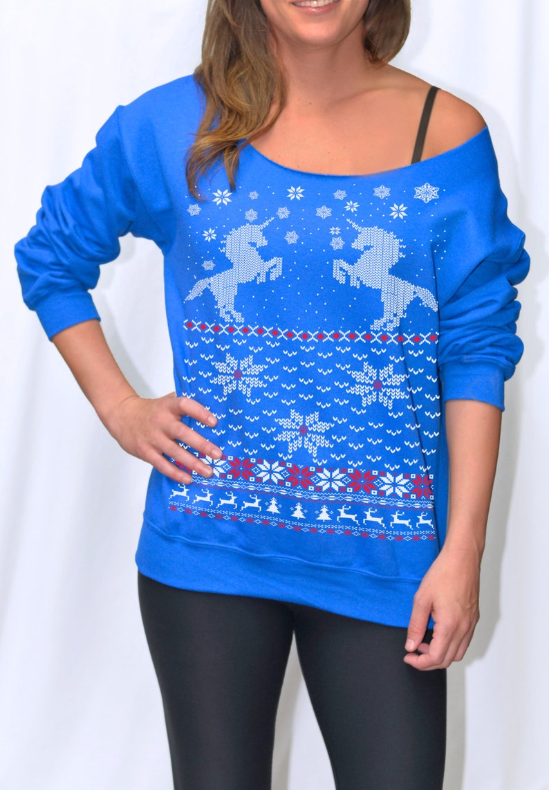 Women's Ugly Christmas Sweater Unicorn Sweatshirt - Etsy