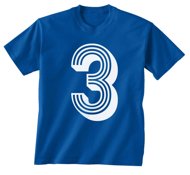 3rd BIRTHDAY KIDS T shirt soccer number 3 Size 2t, 3t, 4t, youth xs, yth sm, yth med, yth lg 7 COLORS image 4