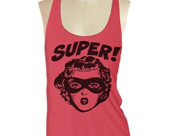 Super HERO Tank Top shirt - American printed apparel Tri-Blend Tank workout - 8 opciones de color Disponibles en tallas S, M, L