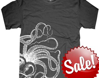 Mens OCTOPUS t shirt kraken S M L XL