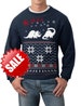 Ugly Christmas sweater -- Santa Dinosaur -- pullover sweatshirt -- s m l xl xxl xxxl 