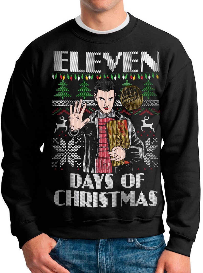 Ugly Christmas Sweater Stranger Things Eleven Days of Christmas Holiday Sweater Christmas Jumper Seven Christmas Sweater image 5