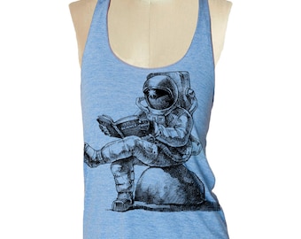 SCIENCE ASTRONAUT Womens Tank Top--- Tri-Blend Racerback tank woman S M L XL (8 Color Options)