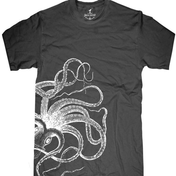 Octopus herr T-shirt --- Kraken -- storlekar sm med lg xl xxl