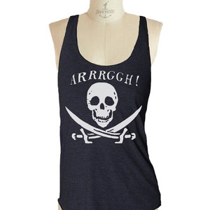 Pirate Skull Tank top --- women's racerback tank shirt Tri-Blend   S M L (8 Color Options)