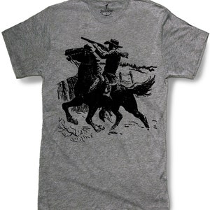 Cowboy on horse Mens t shirt -- 8 color options -- sizes sm med lg xl xxl skip n whistle