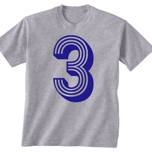 3rd BIRTHDAY KIDS T shirt soccer number 3 Size 2t, 3t, 4t, youth xs, yth sm, yth med, yth lg 7 COLORS image 2