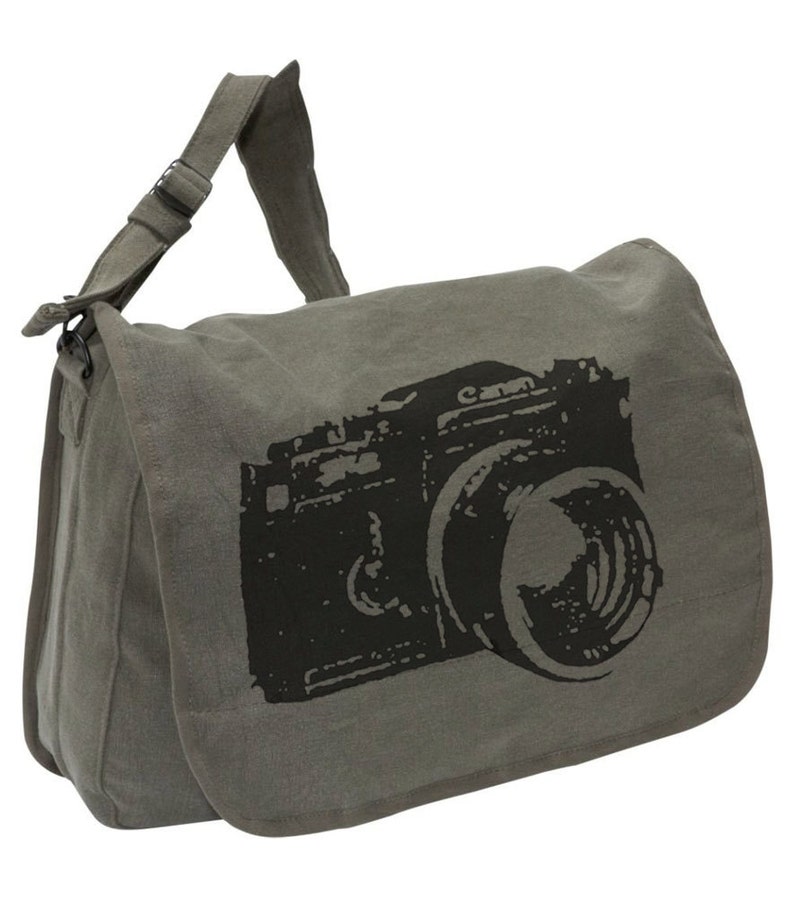 Sac pour appareil photo Sac messager en toile grand sac de terrain sangle réglable skip n whistle image 1