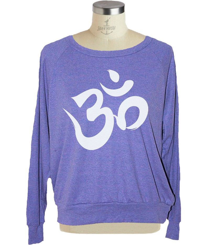 Long sleeve yoga OHM SYMBOL raglan womens pullover American Apparel sm med lg image 4