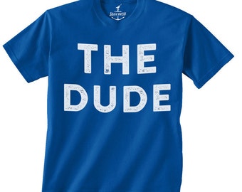 The Dude -- Camiseta para niños - niños pequeños jóvenes ideas para fiestas de cumpleaños temas occidentales Tamaño 2t, 3t, 4t, youth xs, yth sm, yth med, yth lg