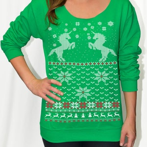 Women's Ugly Christmas Sweater Unicorn Sweatshirt - Etsy