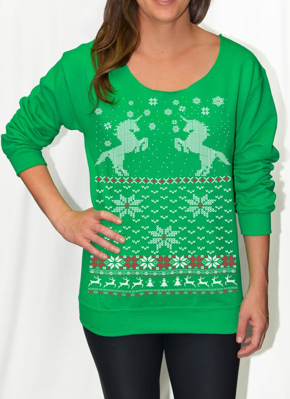 Women's Ugly Christmas Sweater Unicorn 