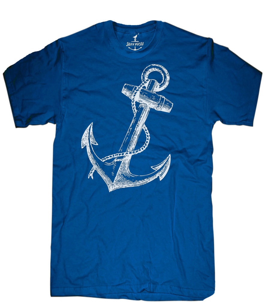 Mens Unisex T-shirt ANCHOR T SHIRT Sizes Sm Med Lg Xl - Etsy