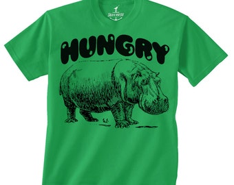 Hungry Hippo -- Camiseta para niños -- ideas para fiestas de cumpleaños de niños pequeños Jóvenes Tamaño 2t, 3t, 4t, youth xs, yth sm, yth med, yth lg