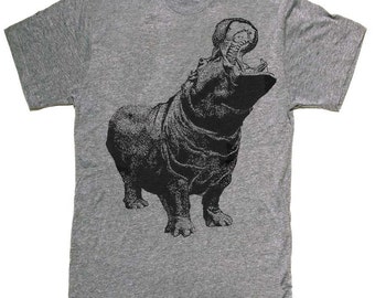 Mens unisex T-shirt ---- Hungry Hippo ---- sizes sm med lg xl xxl 3xl, 4xl, 5xl