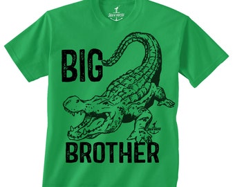 BIG BROTHER ALLIGATOR -- T shirt pour enfants -- Taille 2t, 3t, 4t, youth xs, yth sm, yth med, yth lg skip n whistle