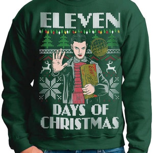 Ugly Christmas Sweater Stranger Things Eleven Days of Christmas Holiday Sweater Christmas Jumper Seven Christmas Sweater image 4