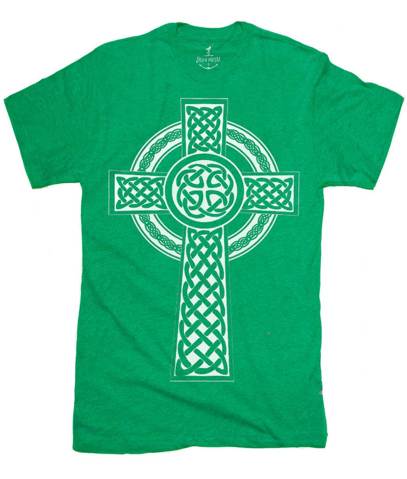 IRISH CELTIC CROSS Mens T Shirt Saint Patrick's Day | Etsy