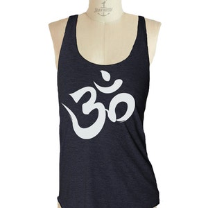 OHM YOGA Tank Top shirt - American printed apparel Tri-Blend Tank workout -in sizes s,m,lg, xl, xxl