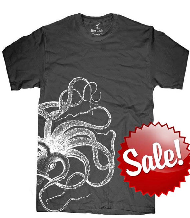 Octopus mens T-shirt Kraken sizes sm med lg xl xxl image 2