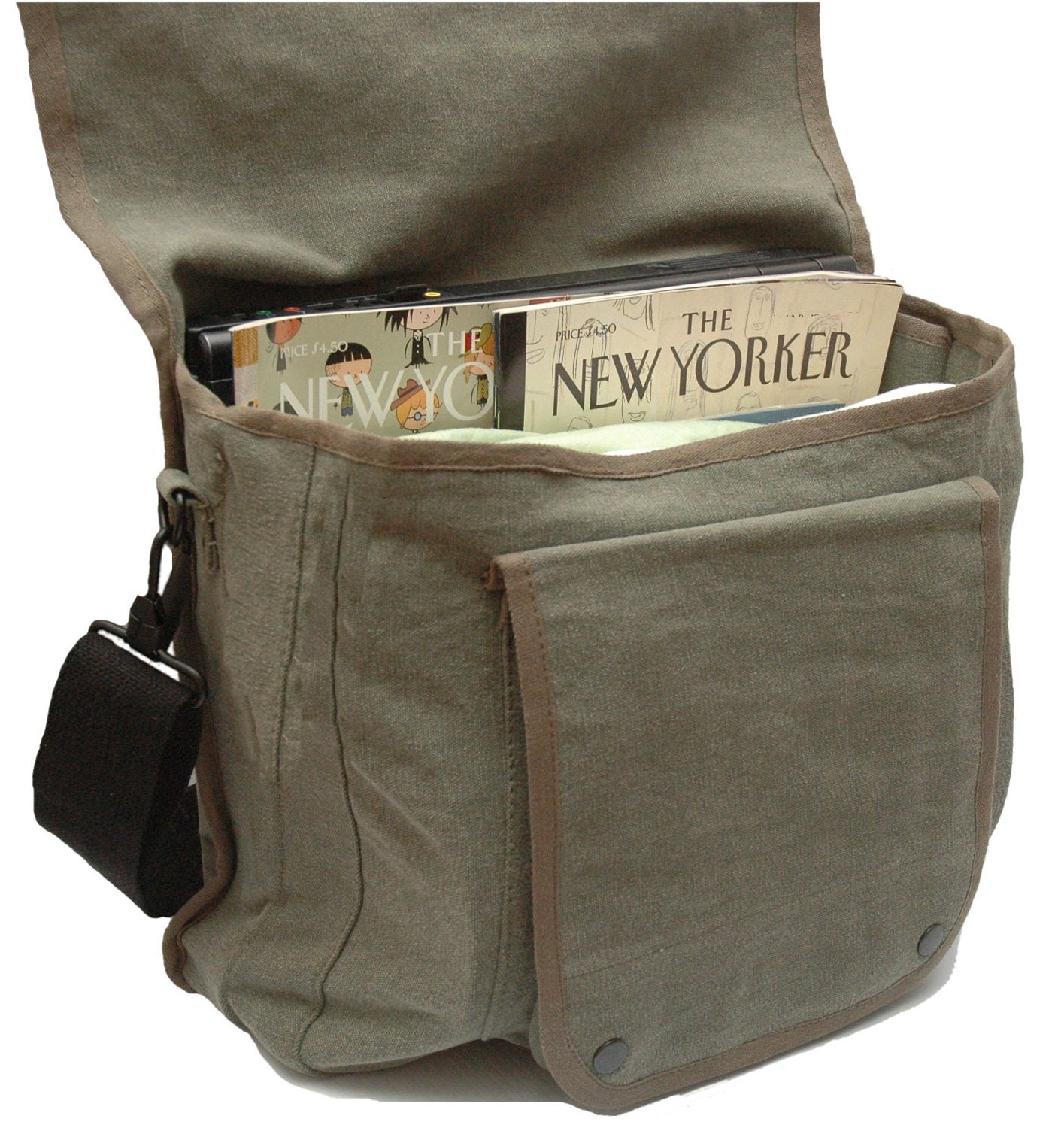 Owl Canvas Messenger Bag Large Field Bag Adjustable Etsy