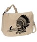 Cat Indian -- Canvas messenger bag -- large field bag -- adjustable strap skip n whistle 