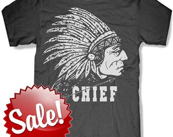 INDIAN CHIEF Mens t shirt -- 8 color options -- sizes sm med lg xl xxl