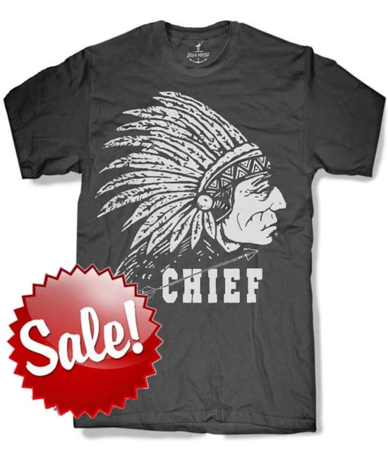 INDIAN CHIEF Mens t shirt 8 color options sizes sm med lg xl xxl image 1