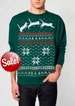 Ugly Christmas sweater -- Cat jumping in snow -- pullover cat sweatshirt --  s m l xl xxl xxxl 