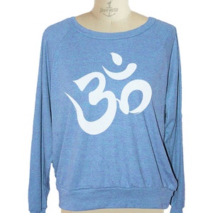 Long sleeve yoga OHM SYMBOL raglan womens pullover American Apparel sm med lg image 2