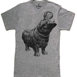 Mens unisex T-shirt Hungry Hippo sizes sm med lg xl xxl 3xl, 4xl, 5xl image 1