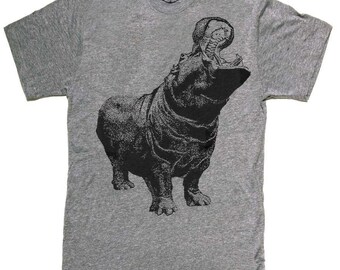 Mens unisex T-shirt ---- Hungry Hippo ---- sizes sm med lg xl xxl 3xl, 4xl, 5xl