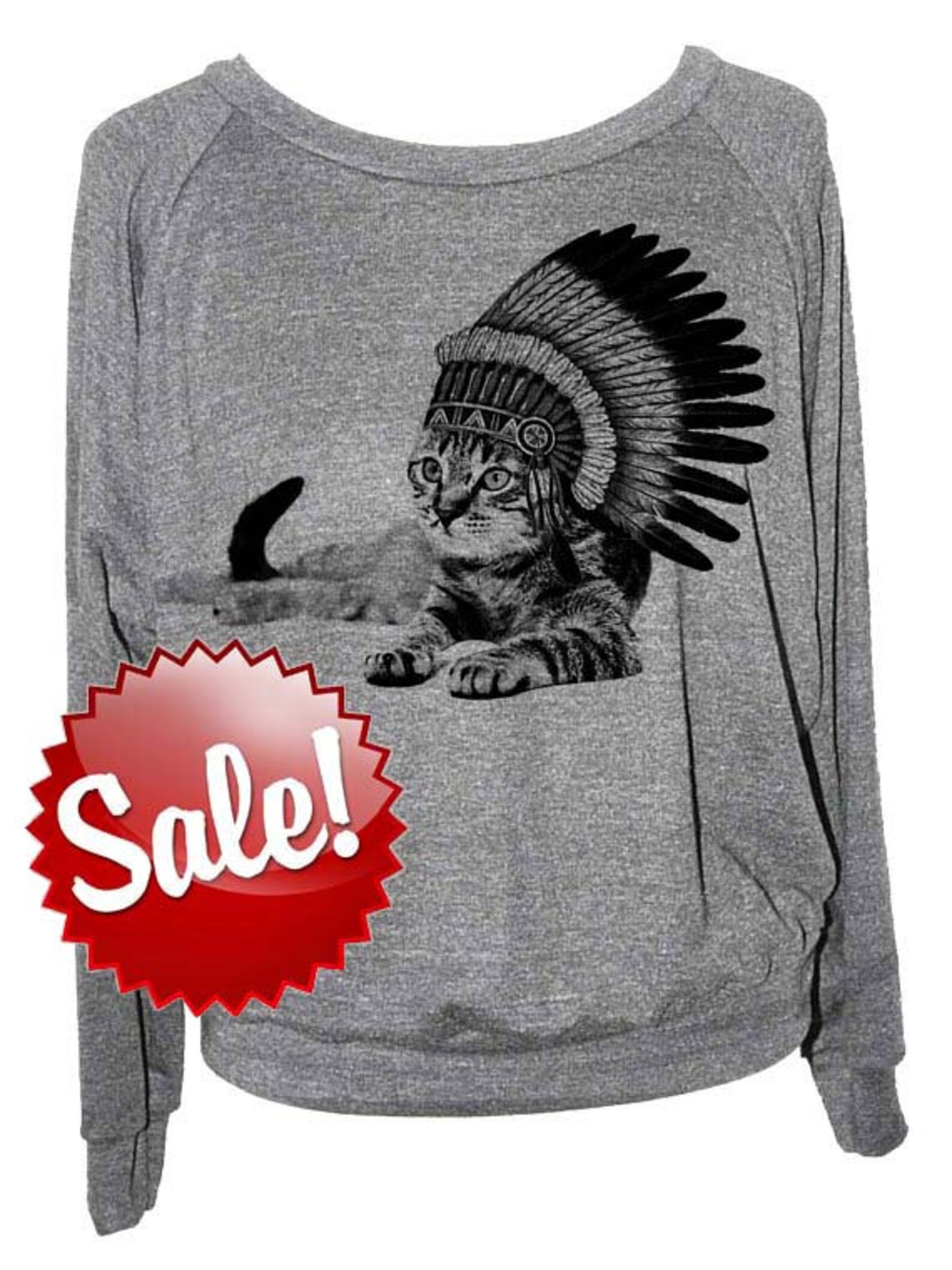 Cat Sweatshirt Cat Indian Womens Raglan American Apparel Etsy