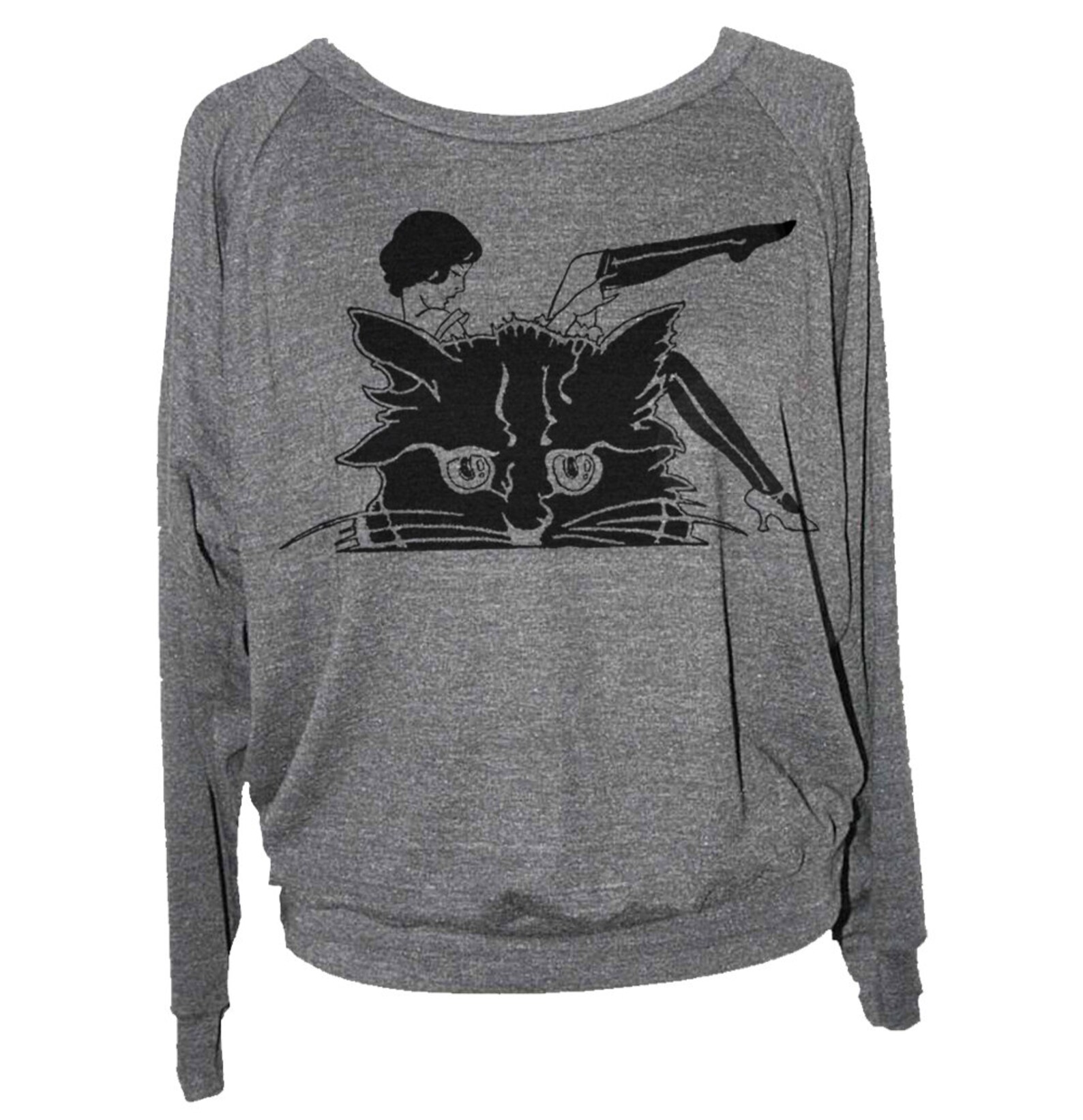 Womens SEXY CRAZY CAT Lady Sweatshirt Long Sleeve Pullover Etsy