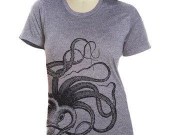 Womens OCTOPUS t shirt S M L XL  ( 6 colors )