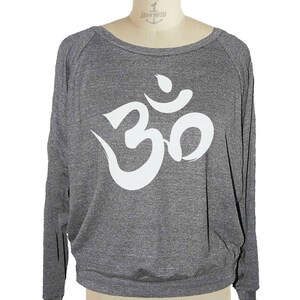 Long sleeve yoga OHM SYMBOL raglan womens pullover American Apparel sm med lg image 3