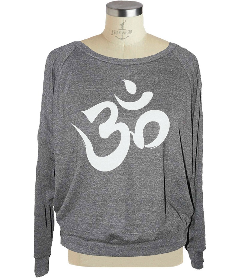 Long sleeve yoga OHM SYMBOL raglan womens pullover American Apparel sm med lg image 3