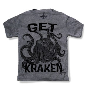 OCTOPUS GET KRAKEN -- Kids T shirt -- (multiple color choices) Size 2t, 3t, 4t, youth xs, yth sm, yth med, yth lg skip n whistle
