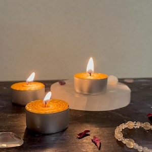 Velas de té de cera de abejas Velas pequeñas 2 horas de duración Regalo