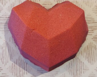 Geometric Heart Bath Bomb | Red Bath Bomb | Heart Bath Bomb | Love Bath Bomb | Party Favor | Scented Bath Bomb | Self Care